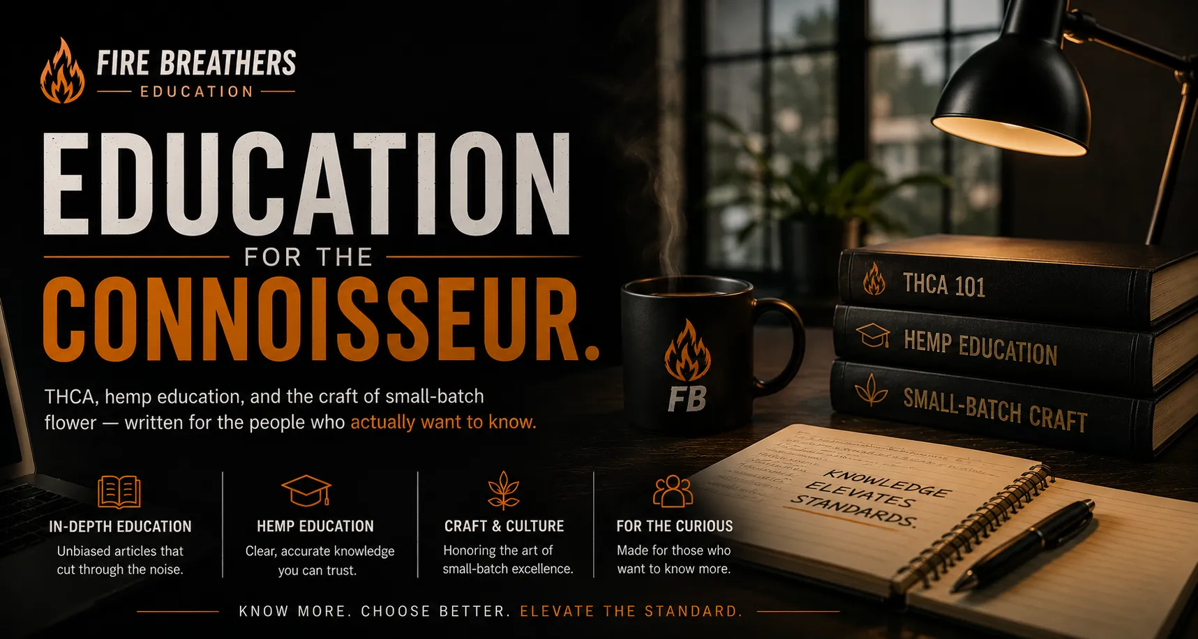 Fire Breathers Education — THCA, hemp education, and the craft of small-batch flower. Education for the connoisseur.